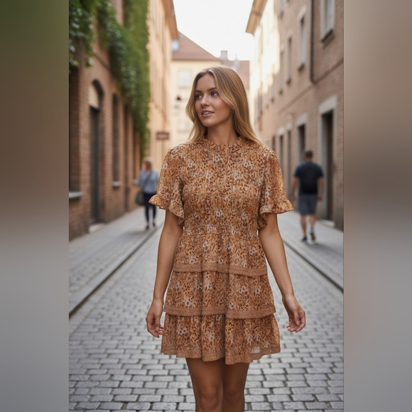 Simply Southern Dresses & Skirts - Simply Southern Brown Ruffle Mini Dress